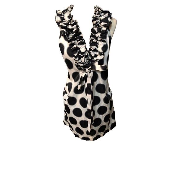 Double Zero Dress Sleeveless Black White ruffled size M - Picture 1 of 9